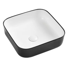 wellis Azalea matt fekete-fehér pultra építhető porcelán mosdó