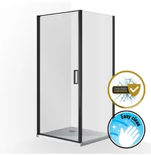 wellis Quadrum Black 90x90 egy nyílóajtós szögletes zuhanykabin, Easy Cleannel
