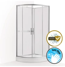 wellis Vivara 90x90 kabin üveg hátfallal, tálcával, Easy Cleannel