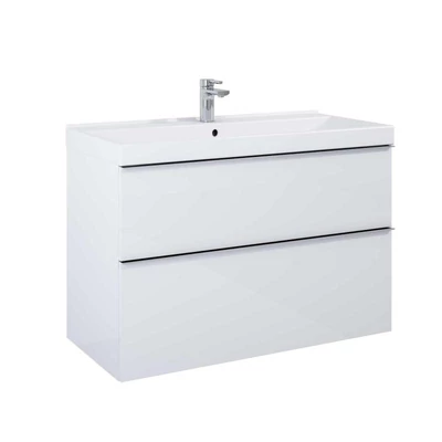 AREZZO design Monterey 100cm-es alsószekrény  2 fiókkal Matt Fehér színben, szifonkivágással