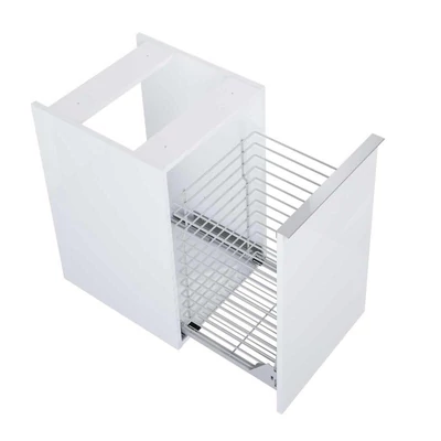AREZZO design Monterey 40cm-es oldalszekrény szennyeskosárral Matt Fehér színben