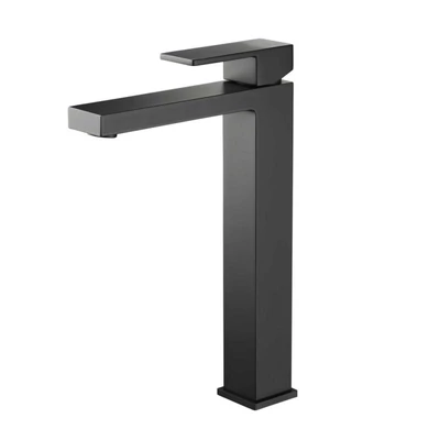 AREZZO design CUBEFIELD magasított mosdócsaptelep, fekete, AR-4402B
