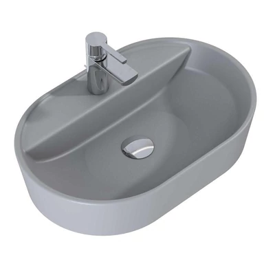 AREZZO design pultra ültethető mosdó BABETTE 62X44 matt ezüstszürke