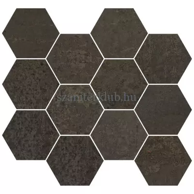 aparici metallic brown natural mosaico hexagonal padló 28x30 cm