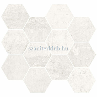 aparici metallic white natural mosaico hexagonal padló 28x30 cm