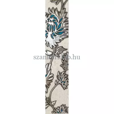 domino gris flower turkus 7,4x36 cm
