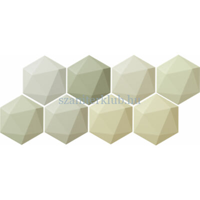 arte origami green hex csempe 11x12,5 cm