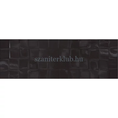 cersanit black glossy structure cubes csempe 20x60 cm