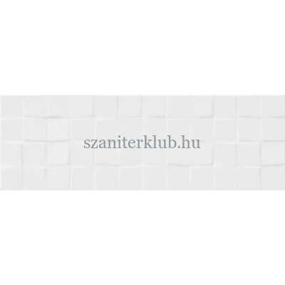 cersanit white glossy structure cubes csempe 20x60 cm