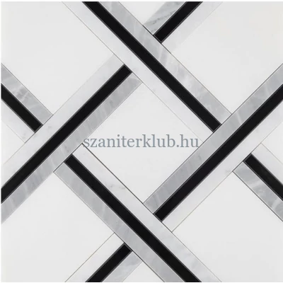 dunin manorial pure white quaron glossy mozaik 30x30x1 cm
