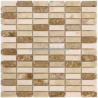 dunin travertine block mix 48 glossy mozaik 30,5x30,5 cm