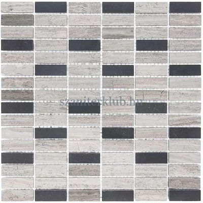dunin woodstone grey block mix 48 glossy mozaik 30,5x30,5 cm