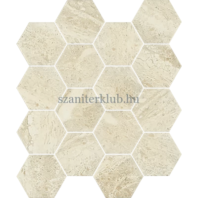 kwadro sunlight stone beige hexagon mozaik 22x25,5 cm