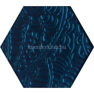 paradyz urban colours blue glass inserto hexagon 19,8x17,1 cm