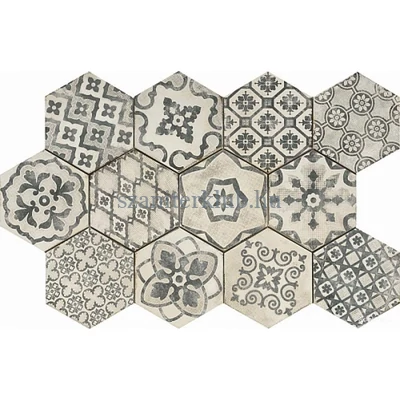ragno eden esagona decoro romance bianco RGL2 18,2x21 cm