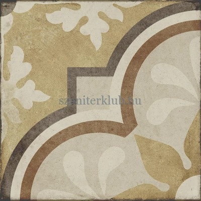 ragno ottocento decoro tappeto4 ambra R86U 20x20 cm