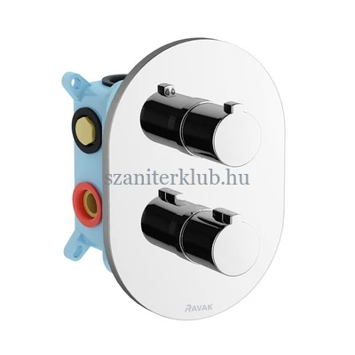 ravak chrome termosztátos falba süllyesztett csaptelep 3 utas r-boxhoz multi, cr 067.00