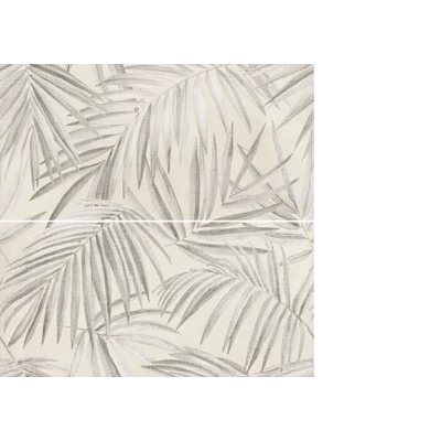 cersanit foggy night wall light grey inserto leaves satin dekor 59,8x59,8 cm