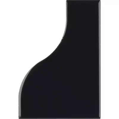 equipe curve black gloss csempe 8,3x12 cm