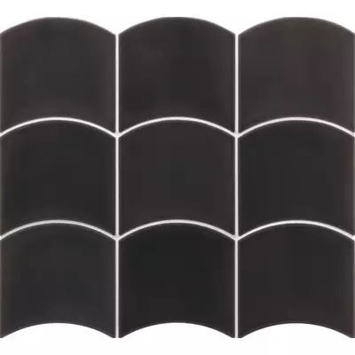 equipe wave black gloss csempe 12x12 cm
