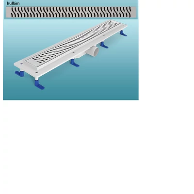 h2o zuhanyfolyóka 70 cm, rozsdamentes hullám ráccsal