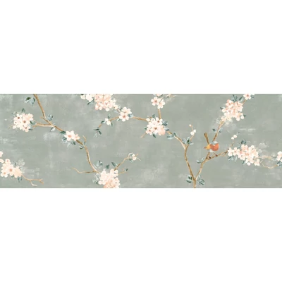 ragno mixed decoro fiore di pesco verde touch B csempe RA1X 40x120 cm