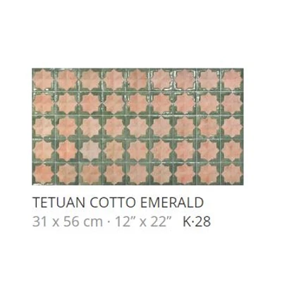 realonda tetuan cotto emerald 31x56 cm