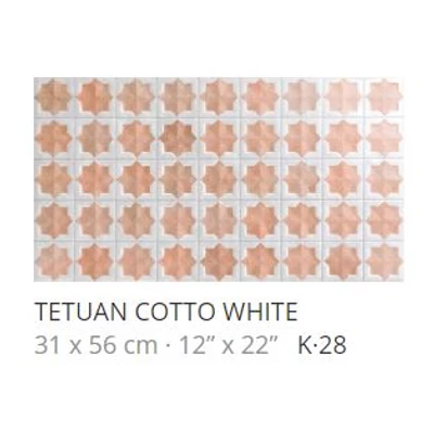 realonda tetuan cotto white 31x56 cm