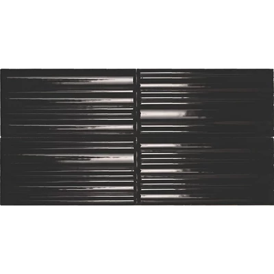 sichenia mini sticks nero glossy csempe 6,25x12,5 cm