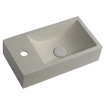 sapho crest beton mosdó fehér homokkő 40x10x22 cm,balos, AR410