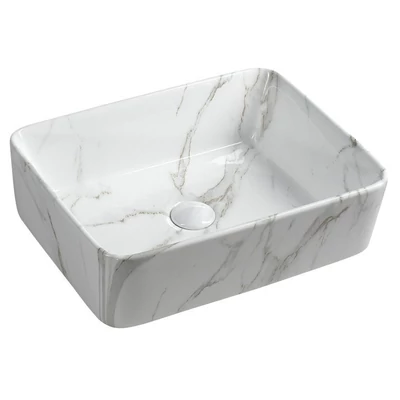 sapho dalma pultra szerelhető mosdó, fehér márvány 48x13x38 cm, MM517
