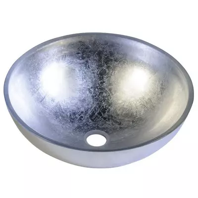 sapho murano pultra szerelhető mosdó, argento ezüst 40x14 cm, AL5318-52