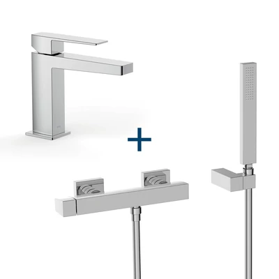 Tres Slim pack mosdócsaptelep+zuhanycsaptelep zuhanyszettel króm