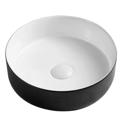 wellis Rose matt fekete-fehér pultra építhető porcelán mosdó