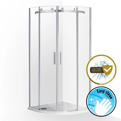 wellis Virgo 90x90 két tolóajtós íves kabin, Easy Cleannel