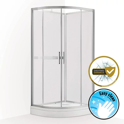 wellis Vivara 90x90 kabin üveg hátfallal, tálcával, Easy Cleannel