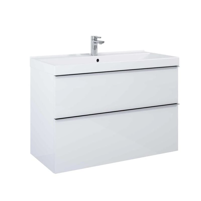 AREZZO design Monterey 100cm-es alsószekrény  2 fiókkal Matt Fehér színben, szifonkivágással