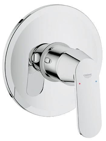 Grohe Eurosmart Cosmopolitan egykaros falba épített zuhanycsap falon belüli résszel együtt