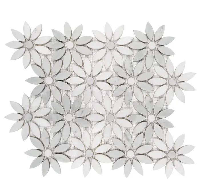 dunin carrara white bloom glossy mozaik 31,5x28,5x1 cm