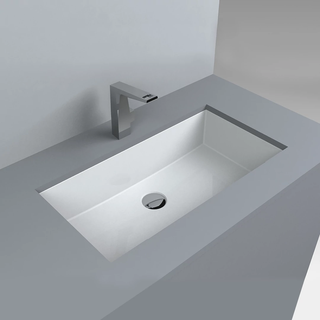 Lunart JIM 605 beépíthető mosdó, fényes fehér 661x346x153