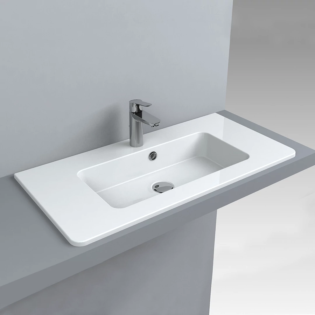 Lunart BOBA 800 beépíthető mosdó, fényes fehér 797x399x110