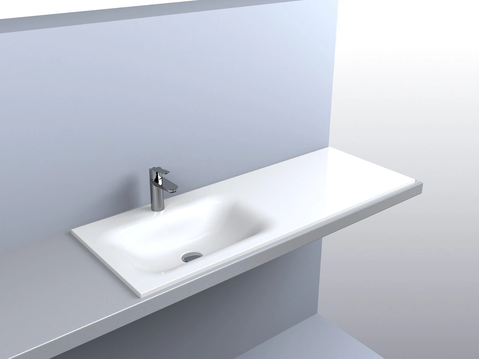 Lunart TIMO 1200 L beépíthető, fényes fehér 1200x450x124