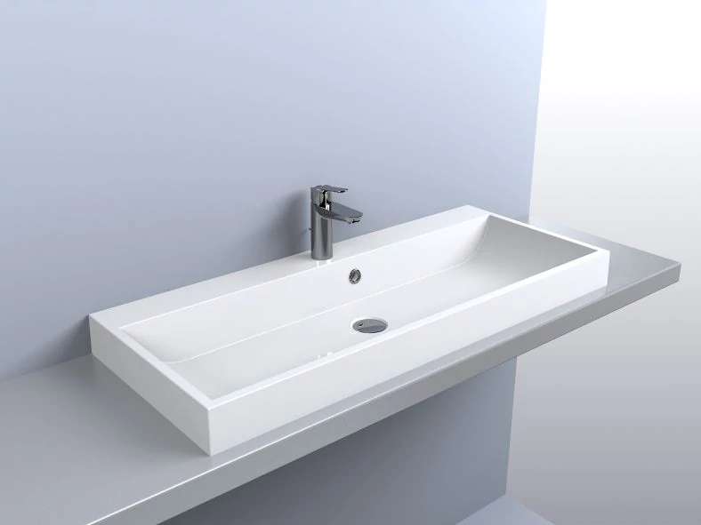 Lunart ATTY 1000 mosdótál, fényes fehér 994x418x125