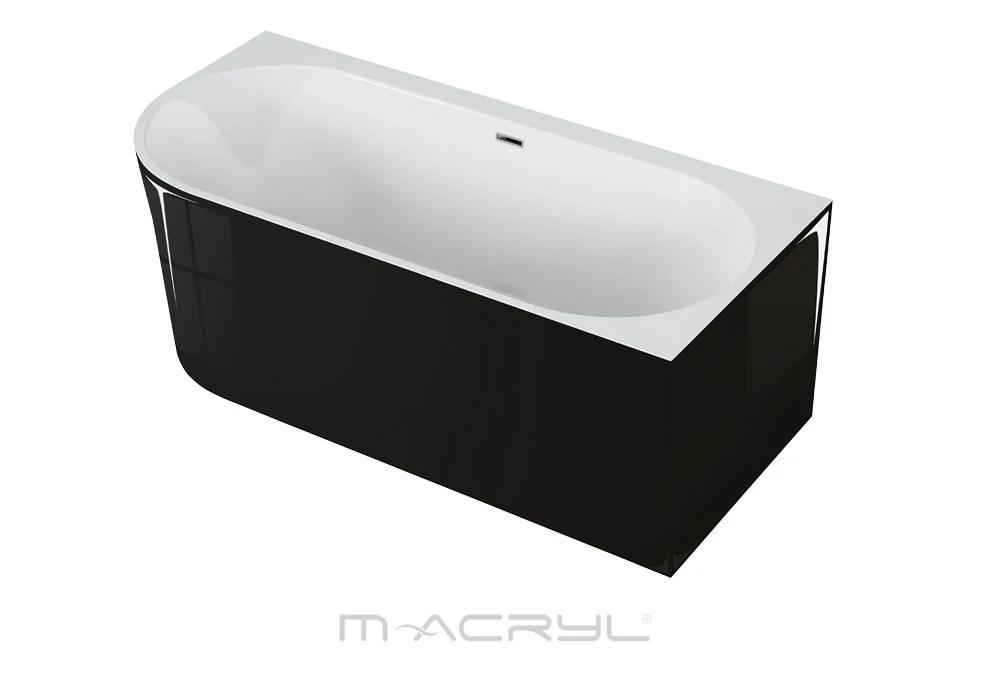 M-Acryl Balance kád 160x75 jobbos, fekete