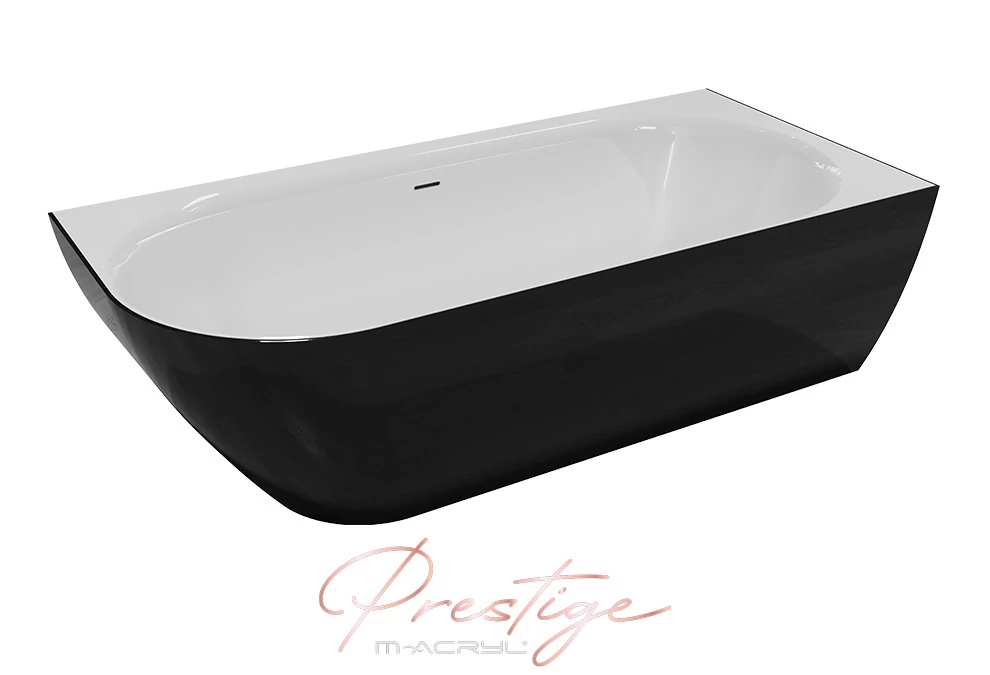m-acryl lily 175x82 műmárvány különleges kád, fényes fekete előlappal