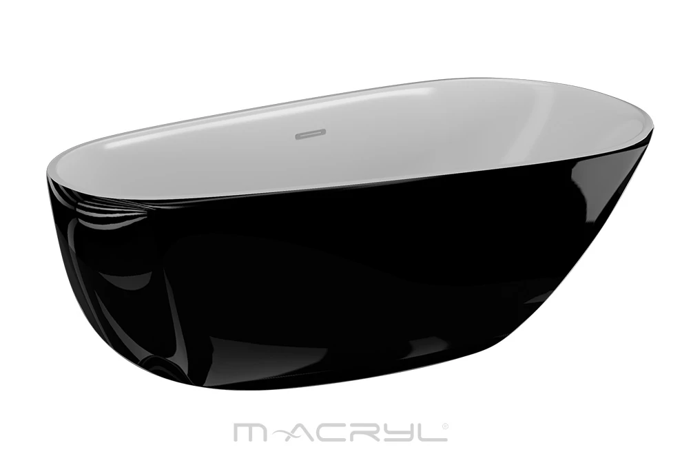 M-Acryl Belle 170x85 szabadon álló kád fekete