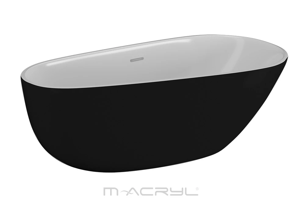 M-Acryl Belle 170x85 szabadon álló kád matt fekete