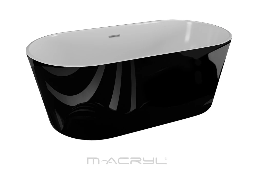 M-Acryl Victory 160x80 szabadon álló kád fekete