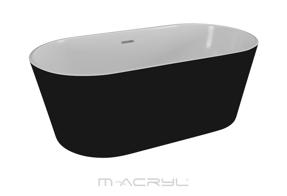 M-Acryl Victory 160x80 szabadon álló kád matt fekete