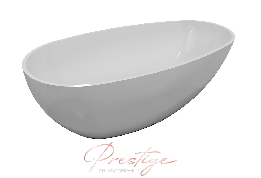 m-acryl vanilla 168x86 műmárvány szabadon álló kád, fehér előlappal